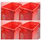 Flipside Corrugated Postal Storage Tote, 18-1/4 in L x 13-1/4 in W x 11-3/5 in H, Red, Plastic, 4 PK 40122 - alternate 1